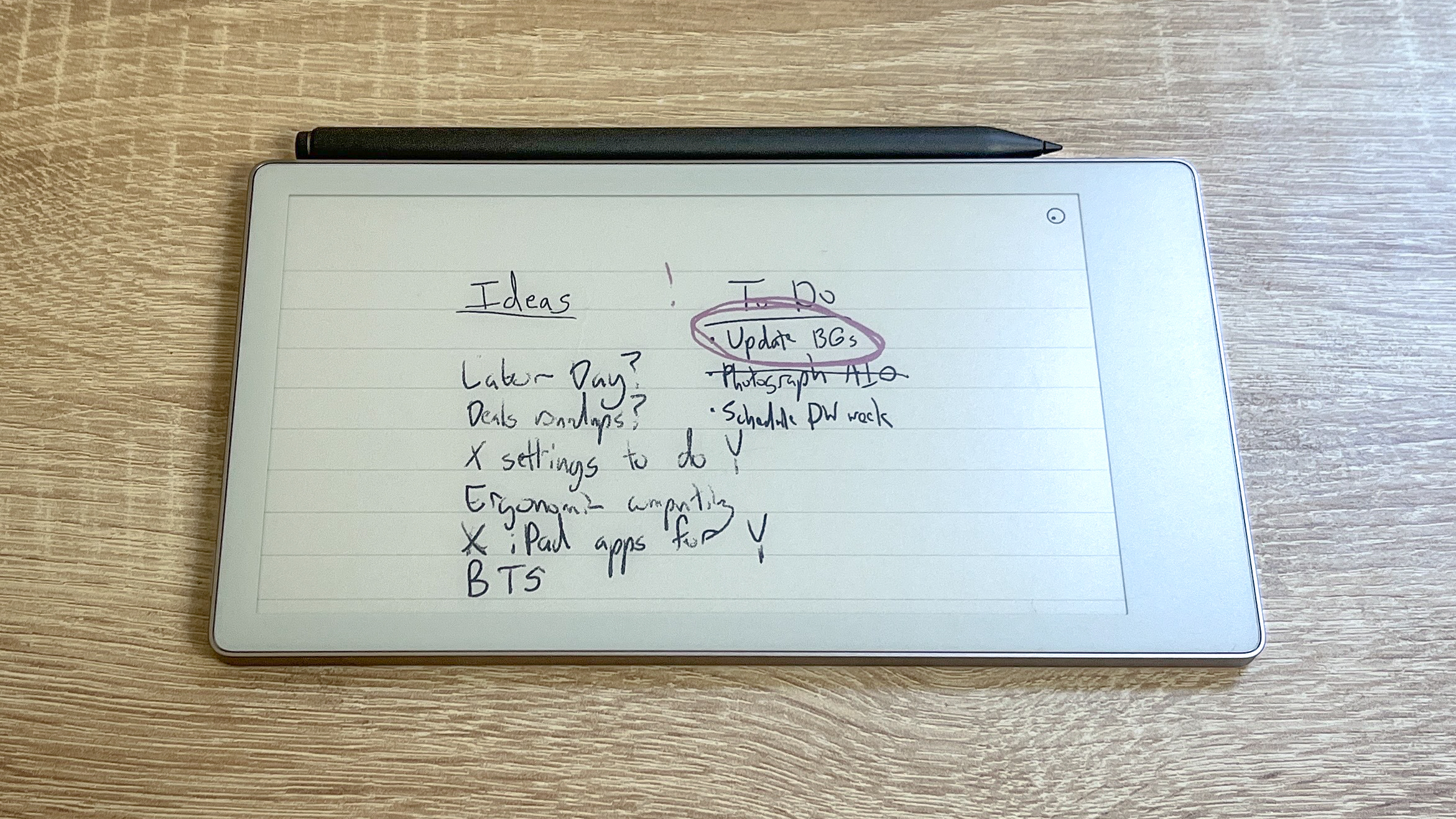 ReMarkable Paper Pro Move review unit on a desk