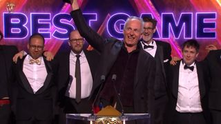 Swen Vincke accepts the Best Game award for Baldur's Gate 3 at the 2024 BAFTA Game Awards