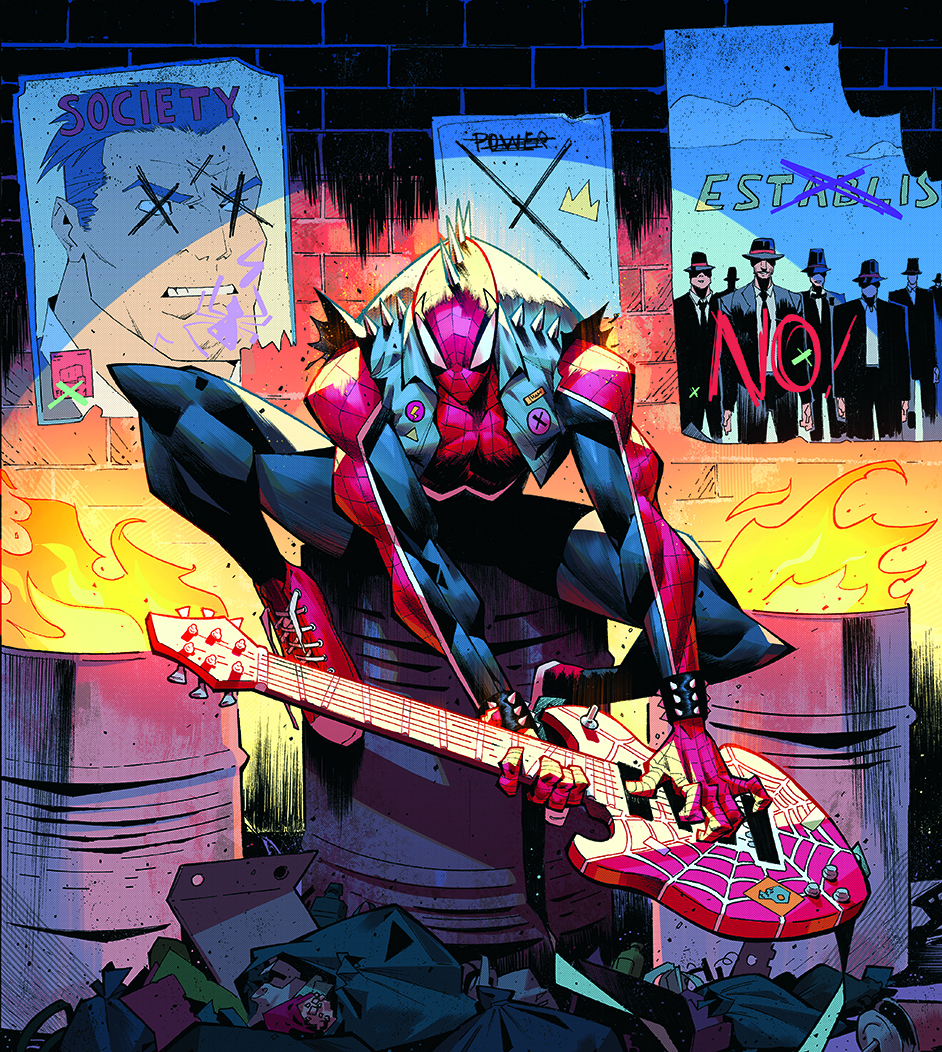 Ilustración de Spider-Punk Marvel Snapcard Trabajo en progreso