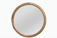 HomeRoots&nbsp;Victoria 200-in L x 20-in W Round Light Natural Wood Framed Wall Mirror|Currently $80.99