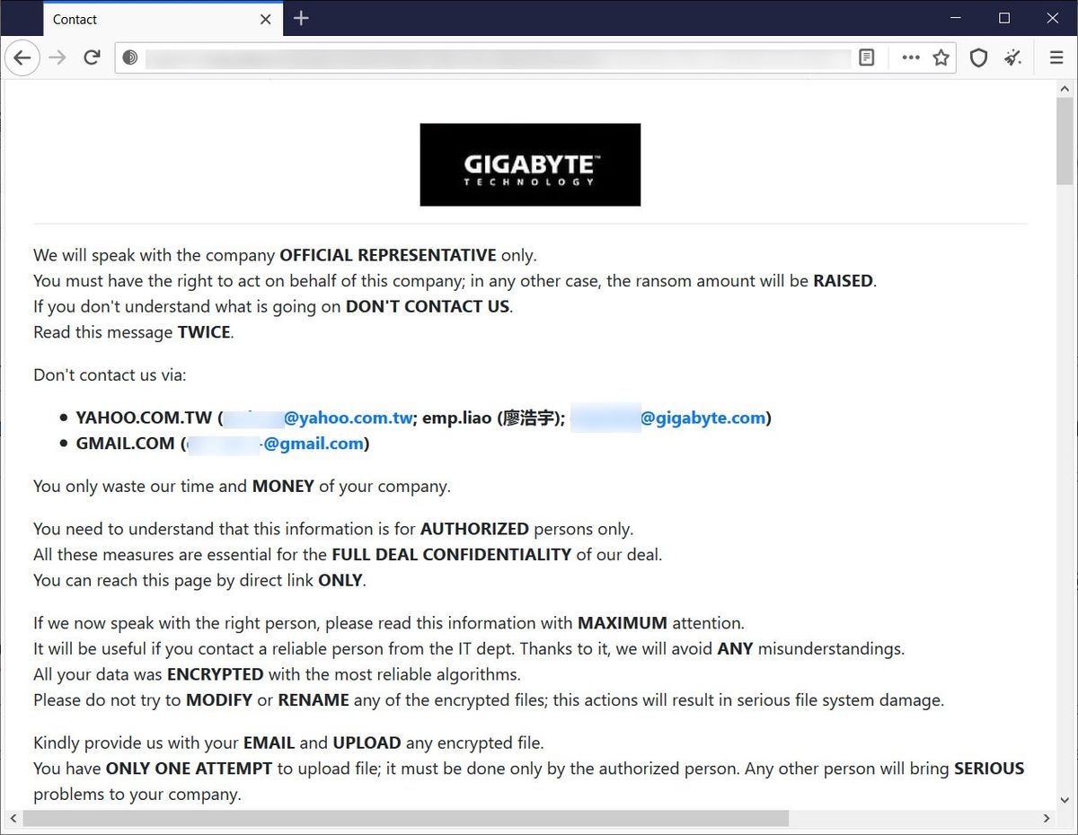 Private Ransom Page Leak