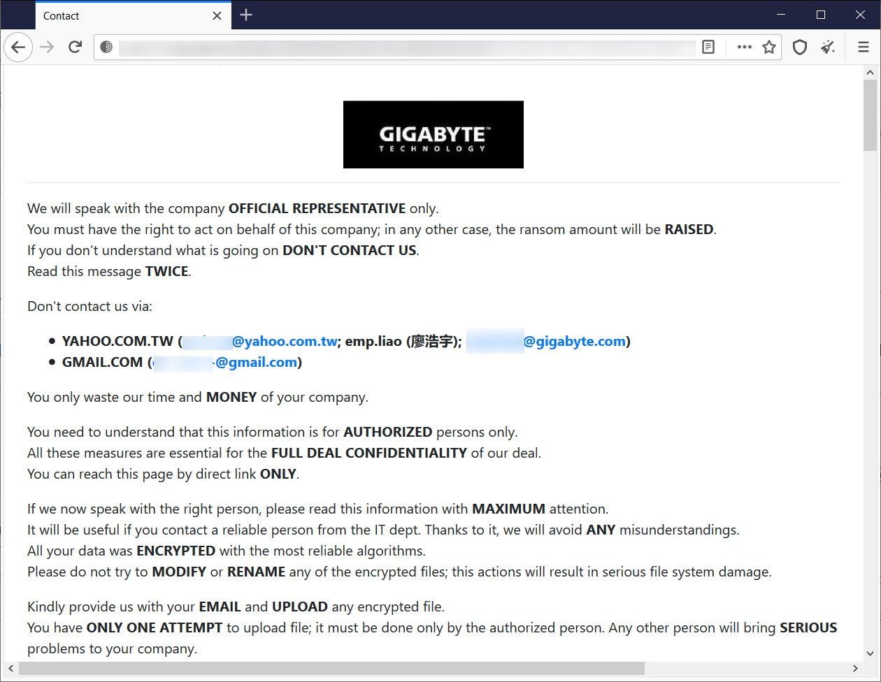 Private Ransom Page Leak