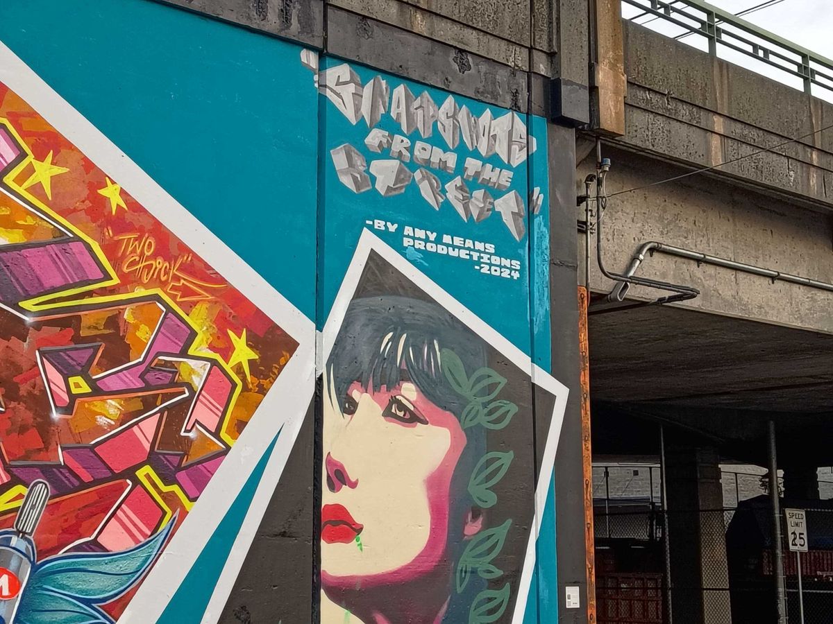 Artwork on an overpass
