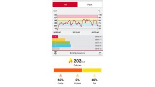 Screenshot of the workout stats from the Polar Flow app