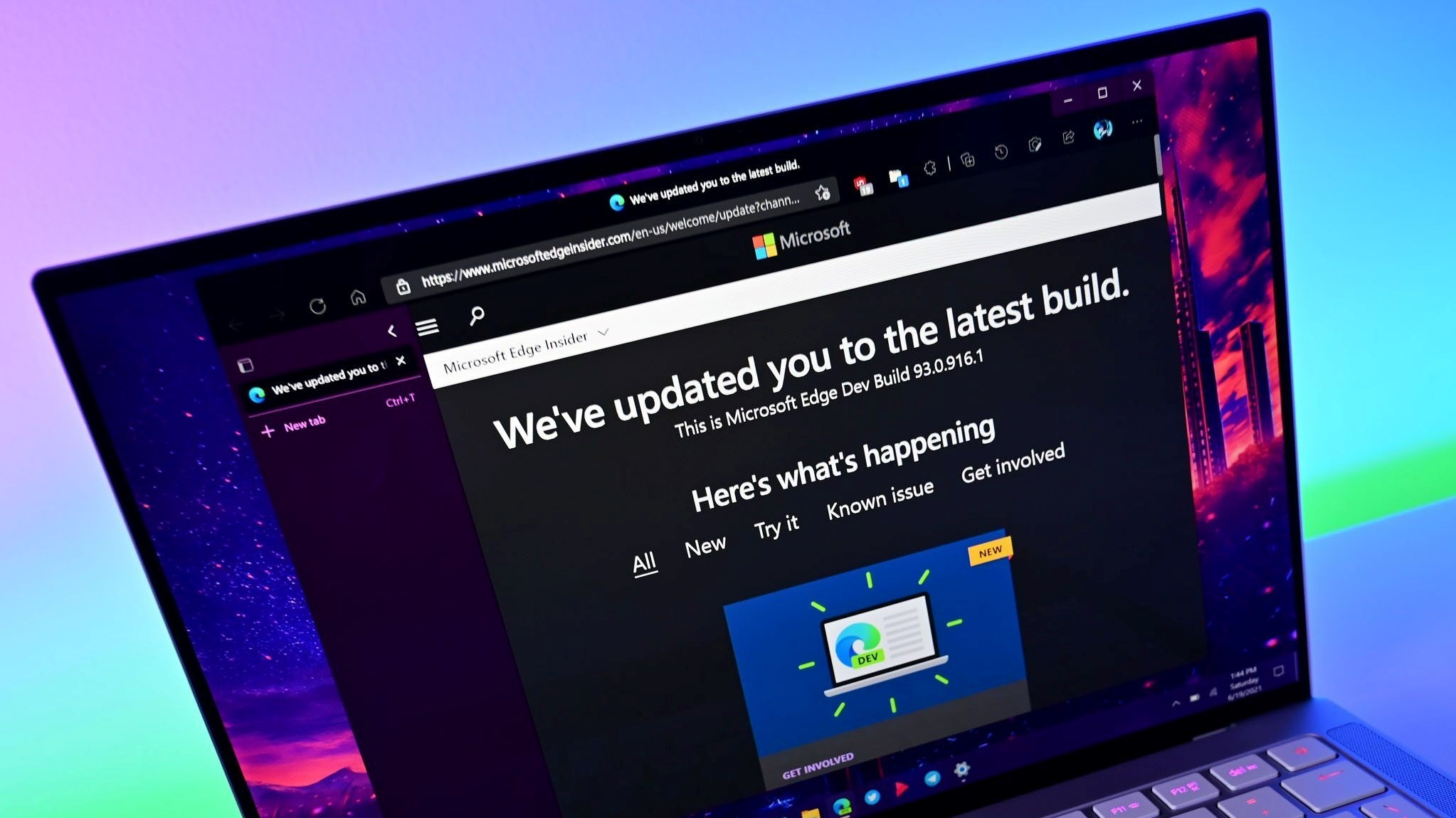 Página de actualización de Microsoft Edge