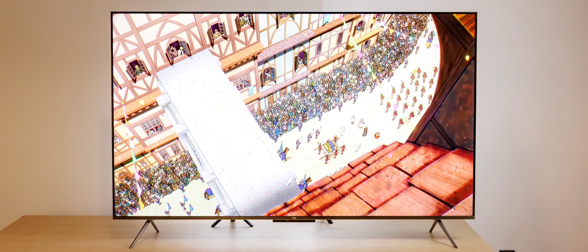 Amazon Fire TV Omni QLED Series TV (2025) on a table