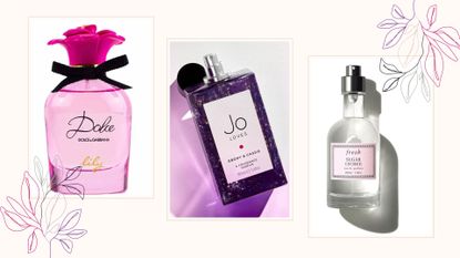 Three fruity perfumes by jo loves, fresh and dolce and gabbanna 