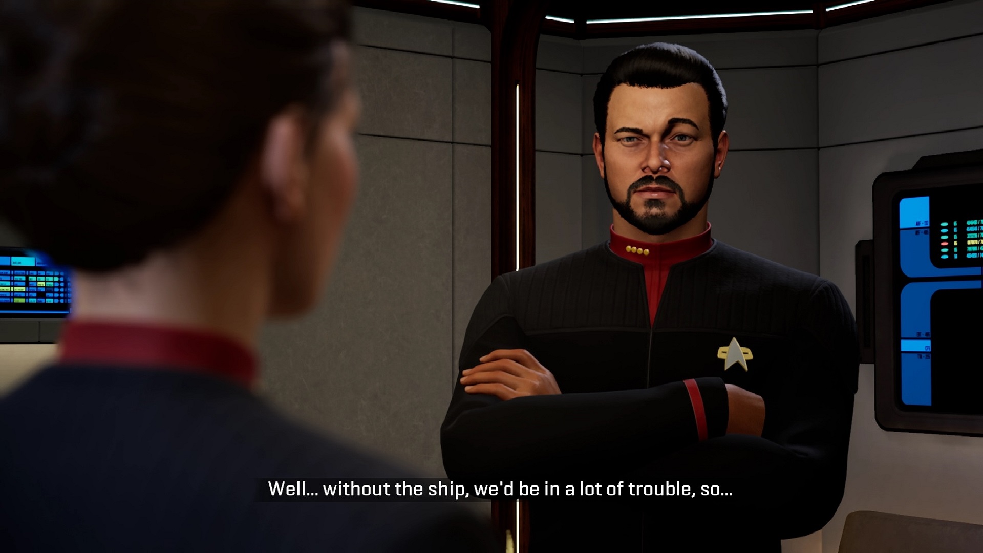 Captain Riker in the ready room