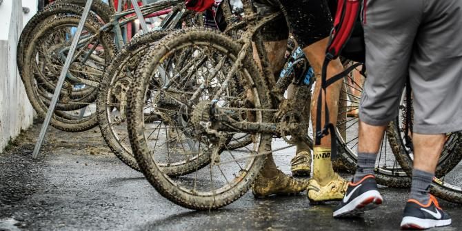 Dirty bikes after the race
