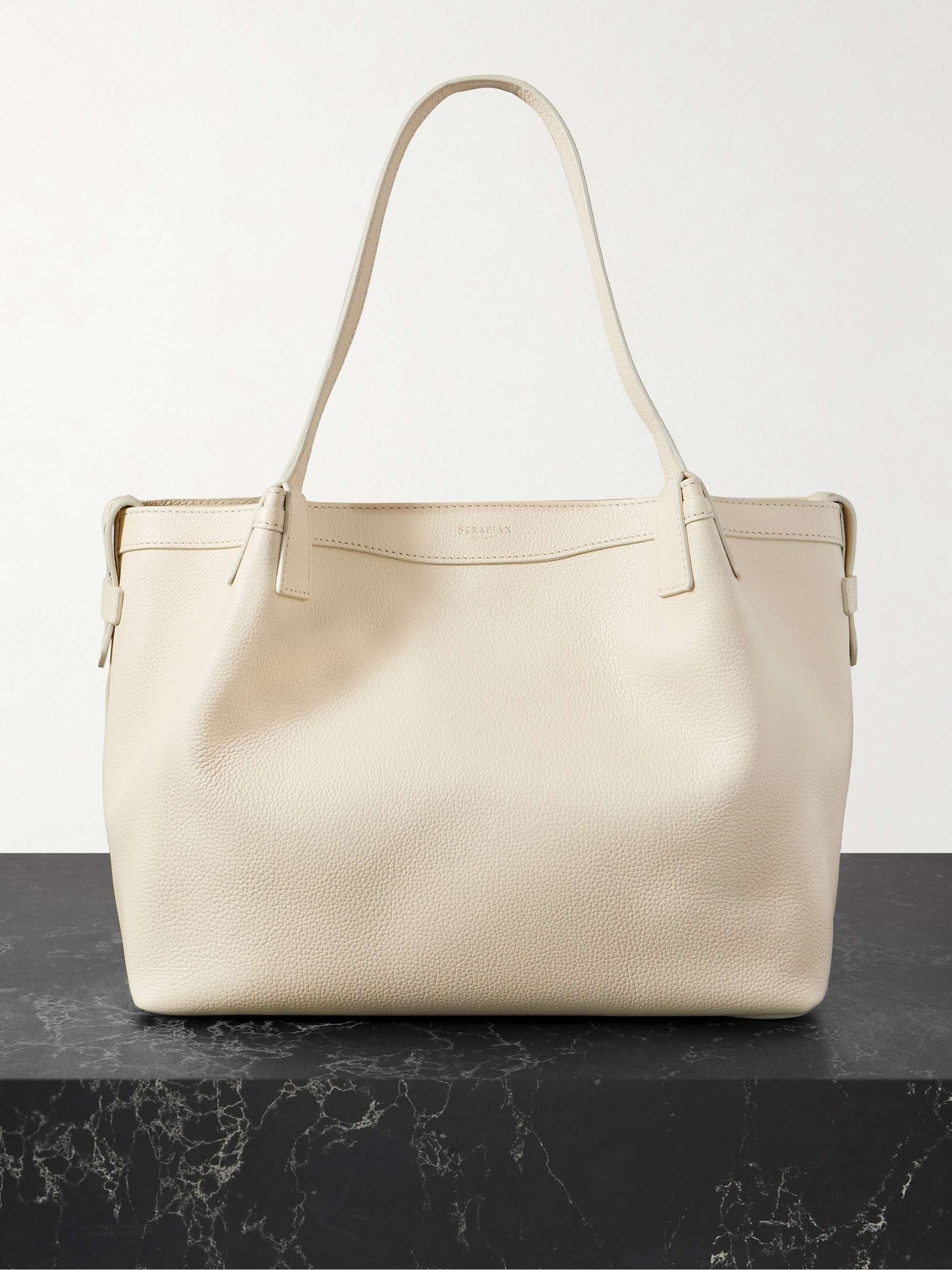 Serapian, Small Secret Textured-Leather Tote