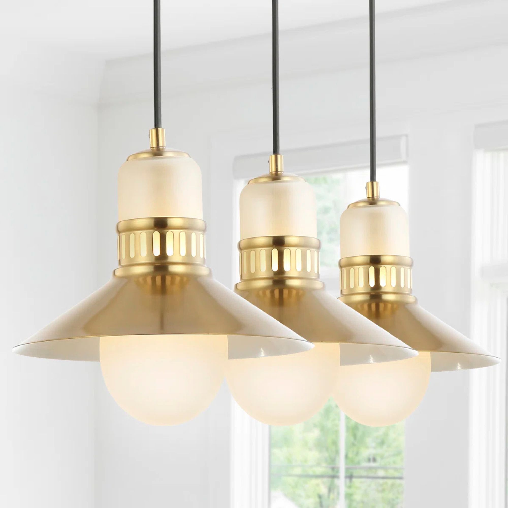 Staten 3 - Light Brass Gold Kitchen Island Pendant By Mercer41