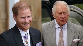 Prince Harry and King Charles side-by-side on different occasions