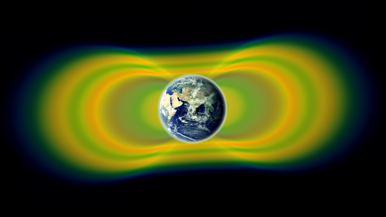 The Van Allen belts were discovered in 1958. The large bands of radiation surround Earth and expand and contract according to solar activity.