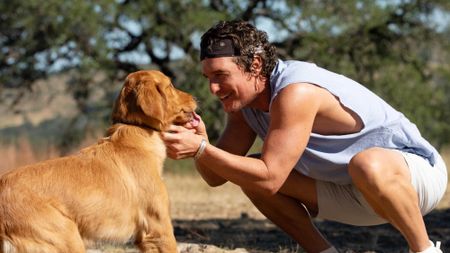 Matthew McConaughey and a dog in Brothers