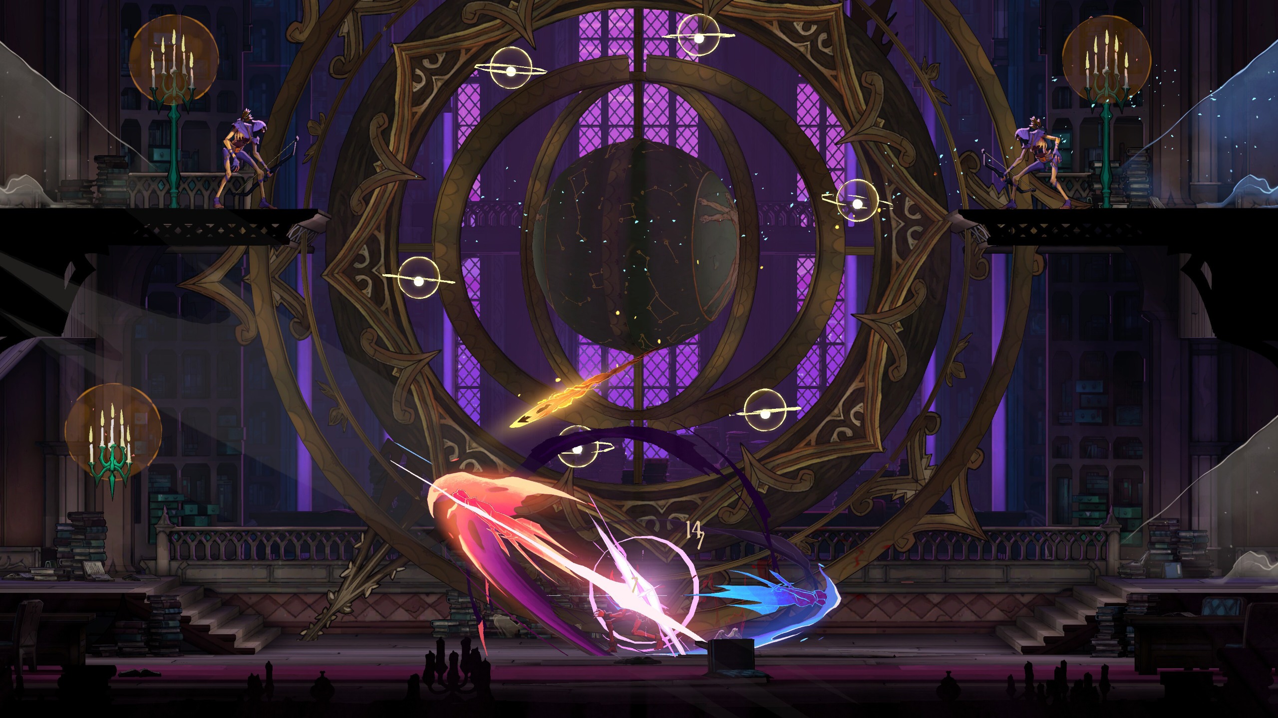 Skeletons in a clock room in Castlevania: Belmont's Curse
