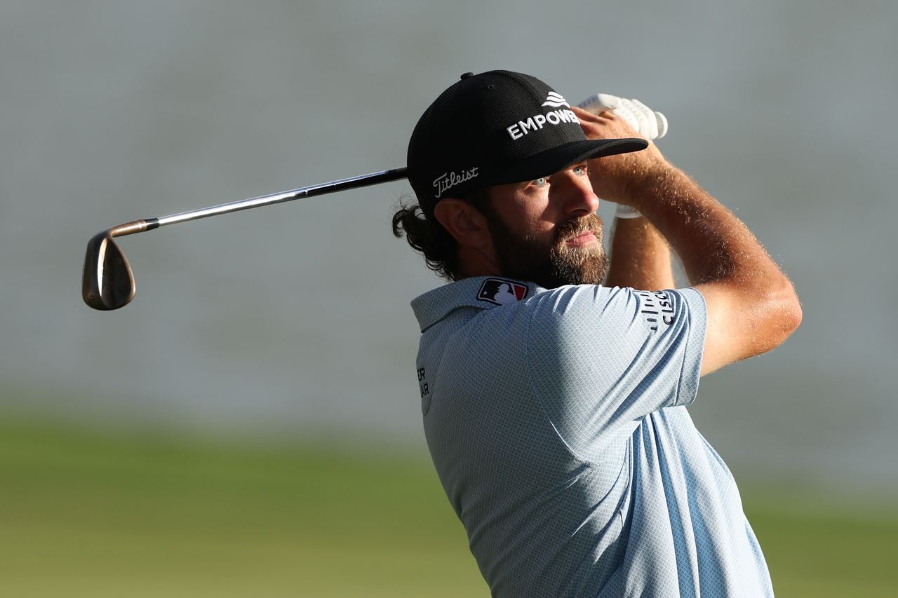 Cameron Young hits a wedge shot