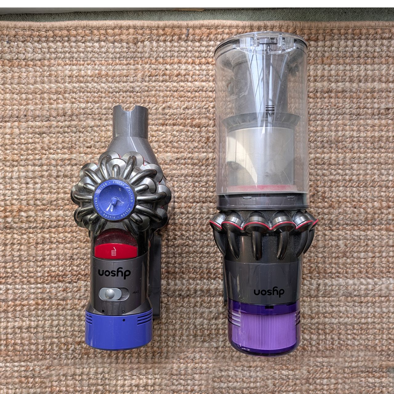 Dyson V11 Advanced and Dyson V8 Absolute being tested