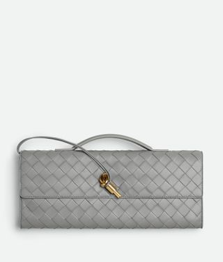 Bottega Veneta Andiamo Clutch in Sterling