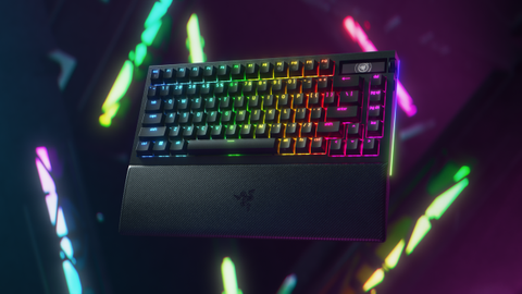 a black keyboard with RGB lighting