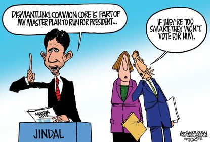 Political cartoon U.S. Bobby Jindal Common Core