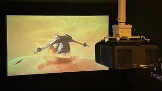 Yaber K3 Pro projector showing a scene from a Star Wars movie