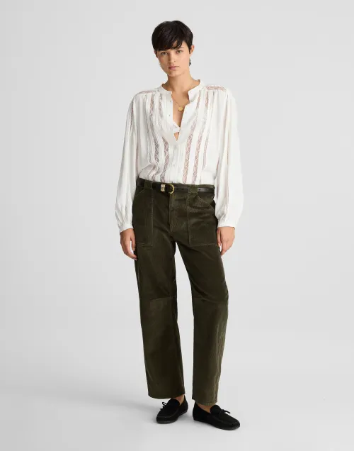 The Darted Barrel-Leg Utility Pant in Corduroy