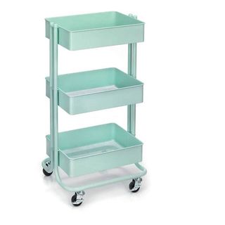 Mint Green Three Tier Storage Trolley