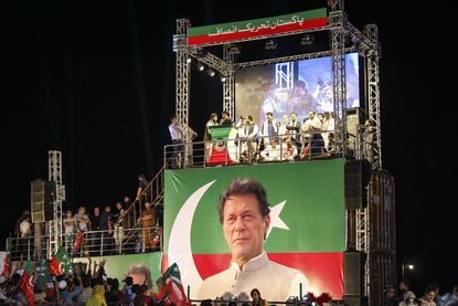 Supporters of Pakistani Prime Minister Imran Khan rally in Islamabad