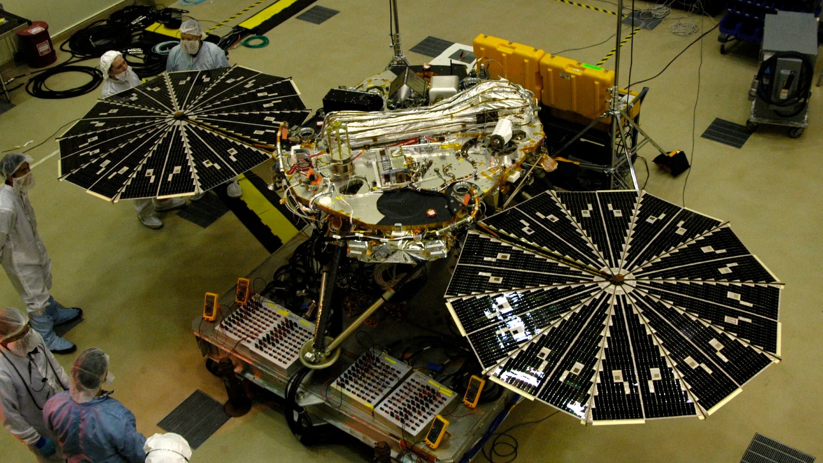 The Phoenix Mars lander inside the clean room the bacteria were found in
