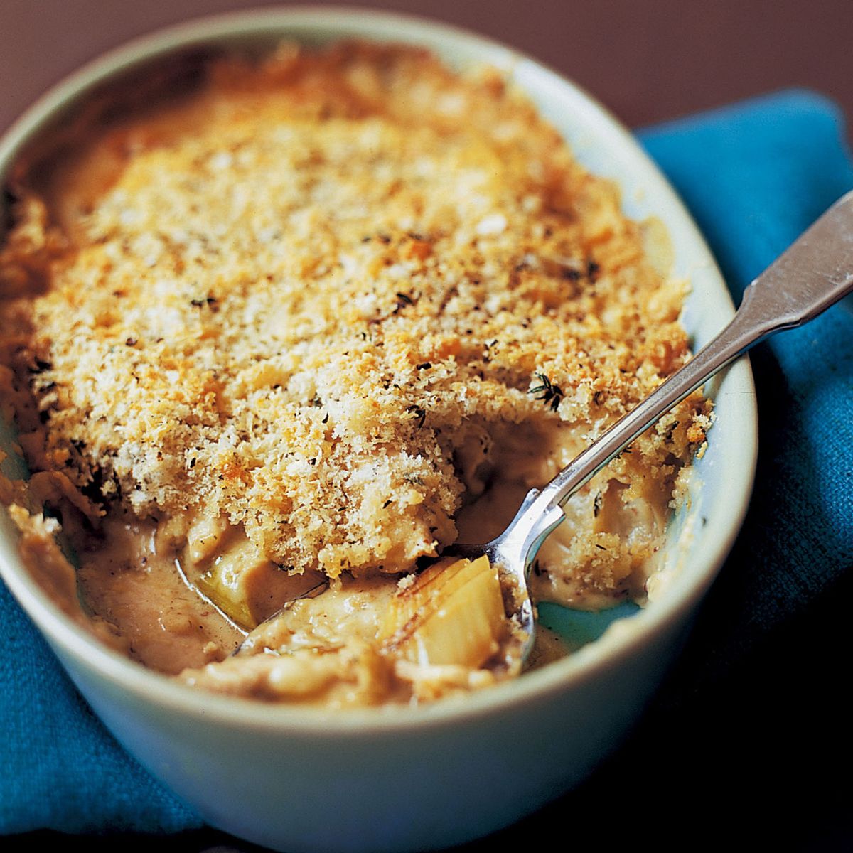 Creamy chicken gratin with crunchy lemon thyme topping Dinner Recipes