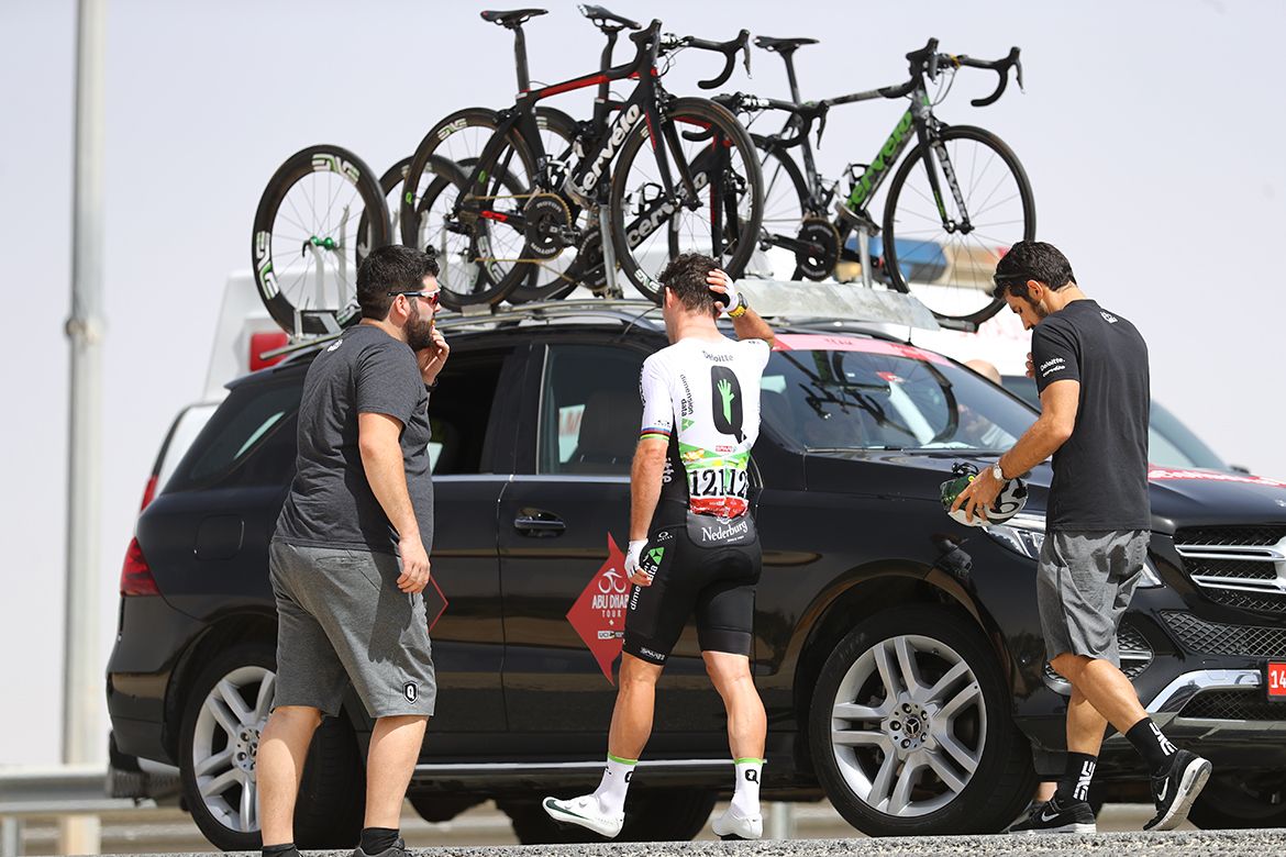 Mark Cavendish exits the Abu Dhabi Tour