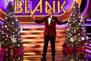 Bradley gets the Christmas spirits high in 'Blankety Blank'.