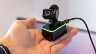 Insta360 Link on an expert reviewer's hand