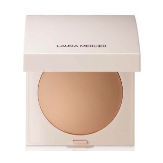 Product shot of Laura Mercier Real Flawless Pressed Powder, one of the best powder foundations