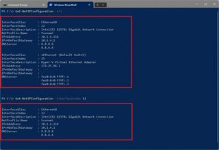 Get-NetIPConfiguration InterfaceIndex