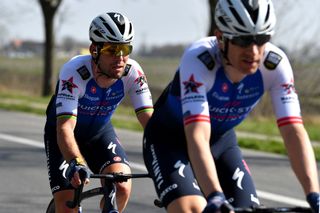 DE PANNE BELGIUM MARCH 23 Mark Cavendish of United Kingdom and Team QuickStep Alpha Vinyl competes during the 46th Minerva Classic Brugge De Panne 2022 a 2079km stage from Brugge to De Panne MinervaClassic on March 23 2022 in De Panne Belgium Photo by Luc ClaessenGetty Images