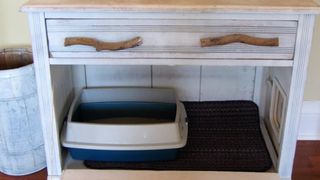 Ways to hide litter box: Revamped piece of furniture turned into litter box hideaway