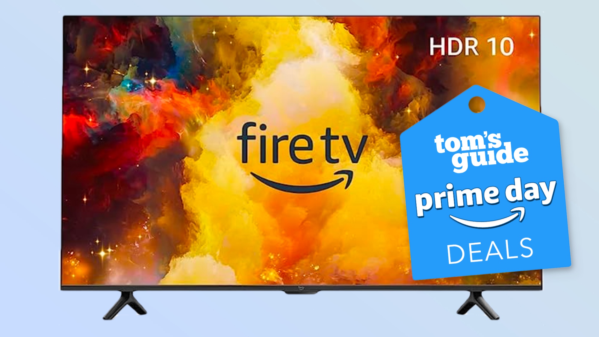 Amazon Omni Fire TV con etiqueta de oferta de Prime Day