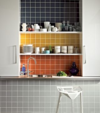 Colourful kitchen tiles