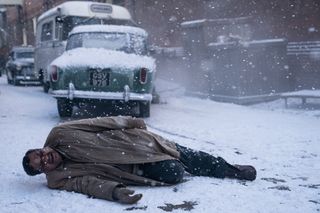 The Call the Midwife Christmas special 2023 Kulvir Sharma (KULVINDER GHIR) lying injured in the snow