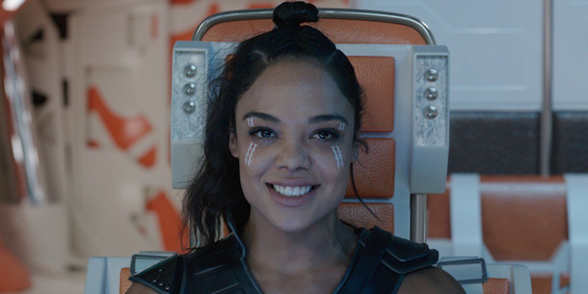 Valkyrie piloting a ship in Thor: Ragnarok