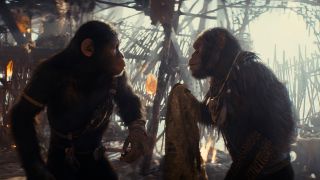 Noa (played by Owen Teague) and Koro (played by Neil Sandilands) in Kingdom Of The Planet Of The Apes