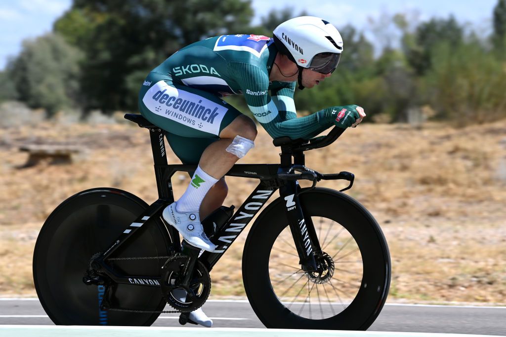 VALLADOLID SPAIN SEPTEMBER 05 Kaden Groves of Australia and Team AlpecinDeceuninck Green Points Jersey sprints during the 78th Tour of Spain 2023 Stage 10 a 258km individual time trial stage from Valladolid to Valladolid UCIWT on September 05 2023 in Valladolid Spain Photo by Tim de WaeleGetty Images