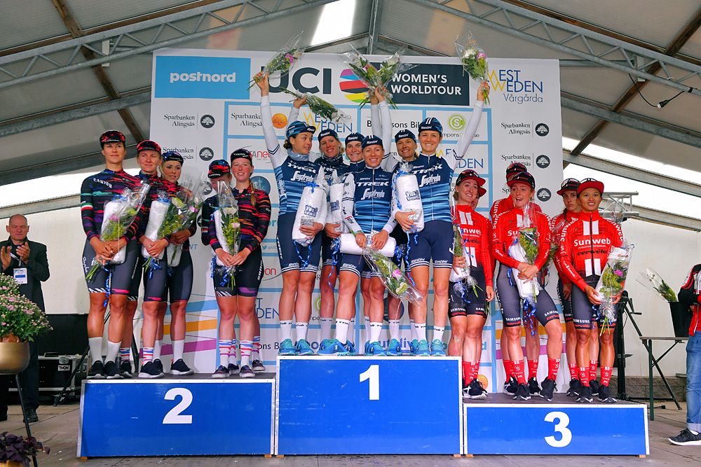 Trek-Segafredo Postnord Vargarda WestSweden TTT, Canyon-SRAM second and Sunweb third