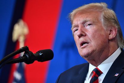 Trump speaks at 2019 House Republican Conference Member Retreat Dinner in Baltimore, Maryland.