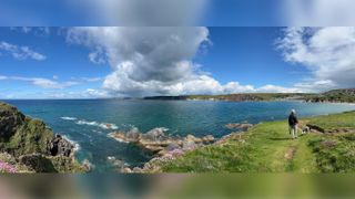 Panoramic image of a coastal landscape shot with an Apple iPhone