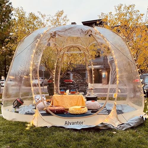 Alvantor&amp;reg; Pop Up Bubble Tent&amp;reg; - 12&amp;rsquo; X 12&amp;rsquo; Instant Igloo Tent&amp;reg; - 8-10 Person Screen House for Patios - Large Oversize Weather Proof Pod - Cold Protection Camping - Beige