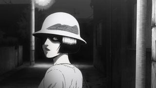 A woman wearing a hat in Uzumaki episode 2