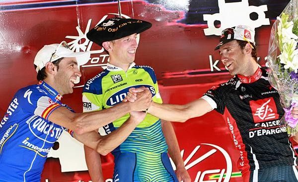 Garate, Bertagnolli and Valverde on the podium.