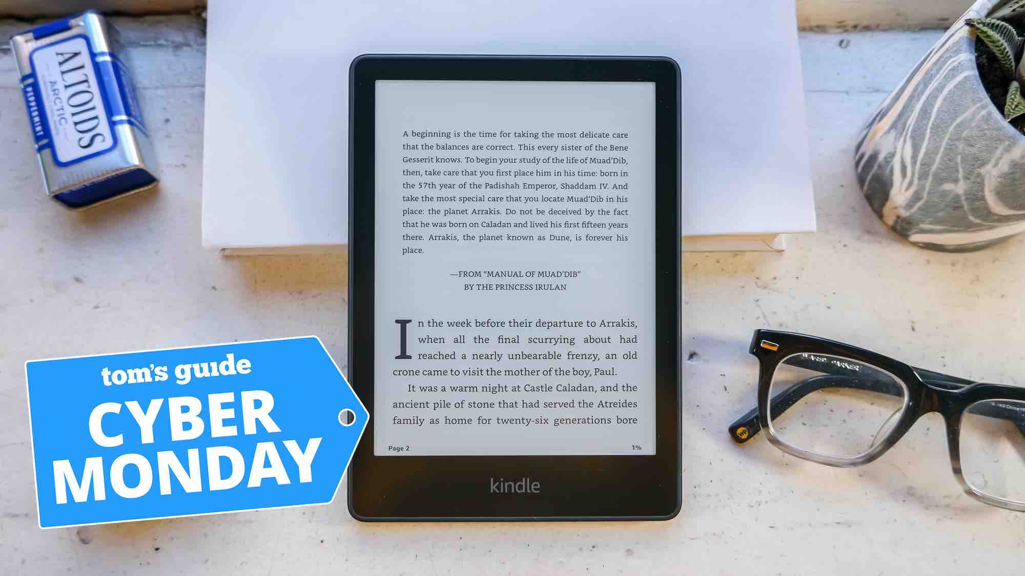 Kindle paperwhite 2021 with Cyber Monday decal